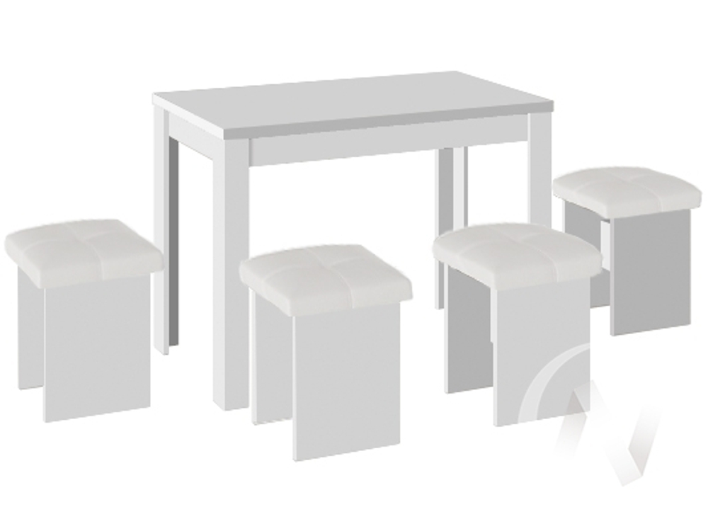 Обеденная группа тип 5 кожзам (белый/белый)
