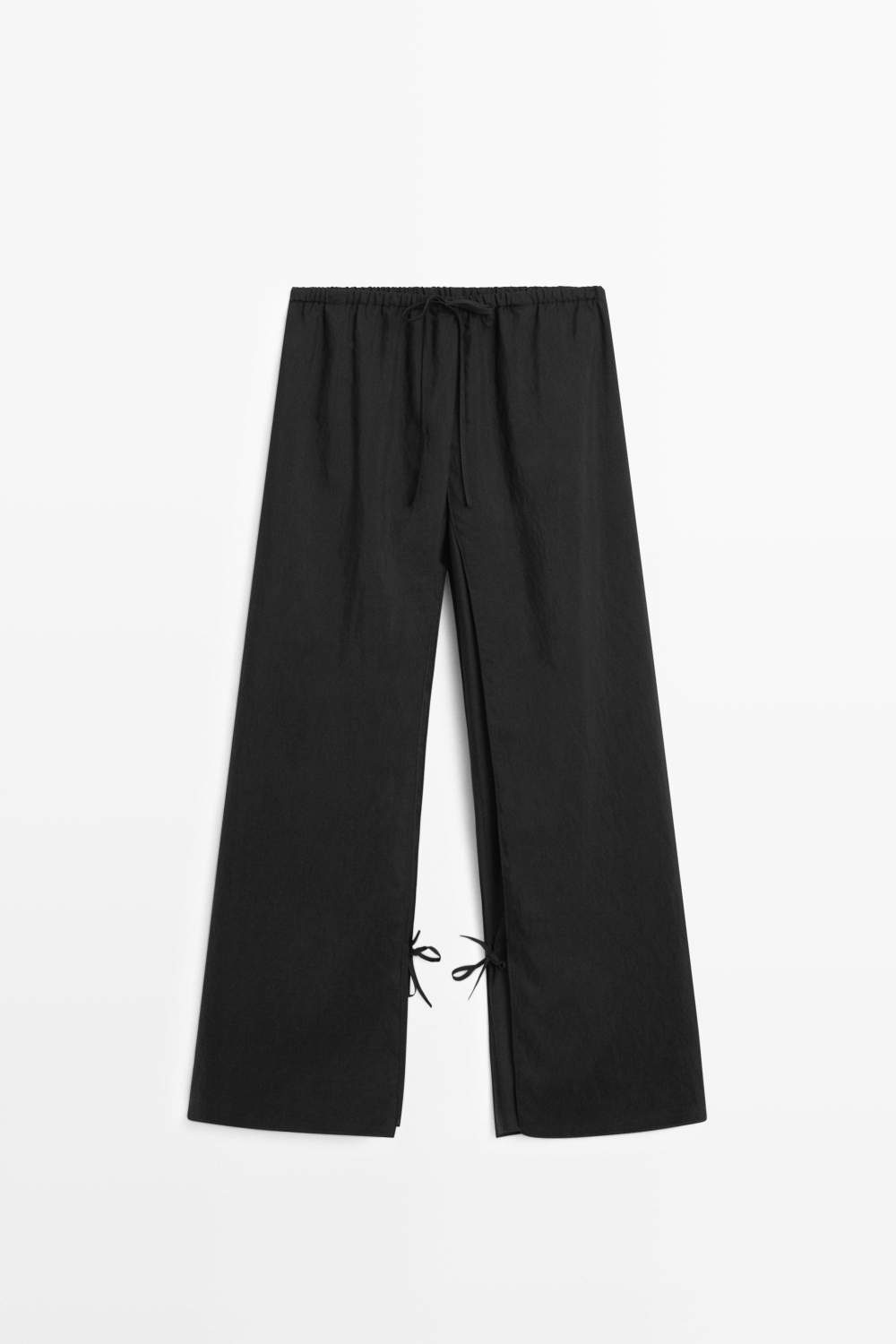 Massimo Dutti Двуслойные брюки с завязками, черный