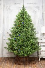 Елка с гирляндой 2в1 «Торжественная» (Литая хвоя) 240 см / 2,4 м