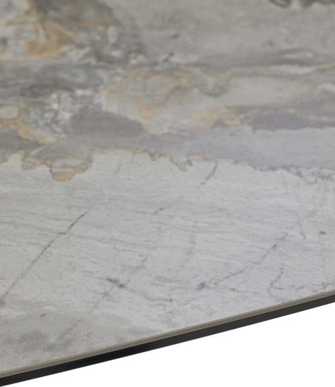 Стол MAGNUS 180 KL-80 Серый мрамор, итальянская керамика / Темно-серый каркас