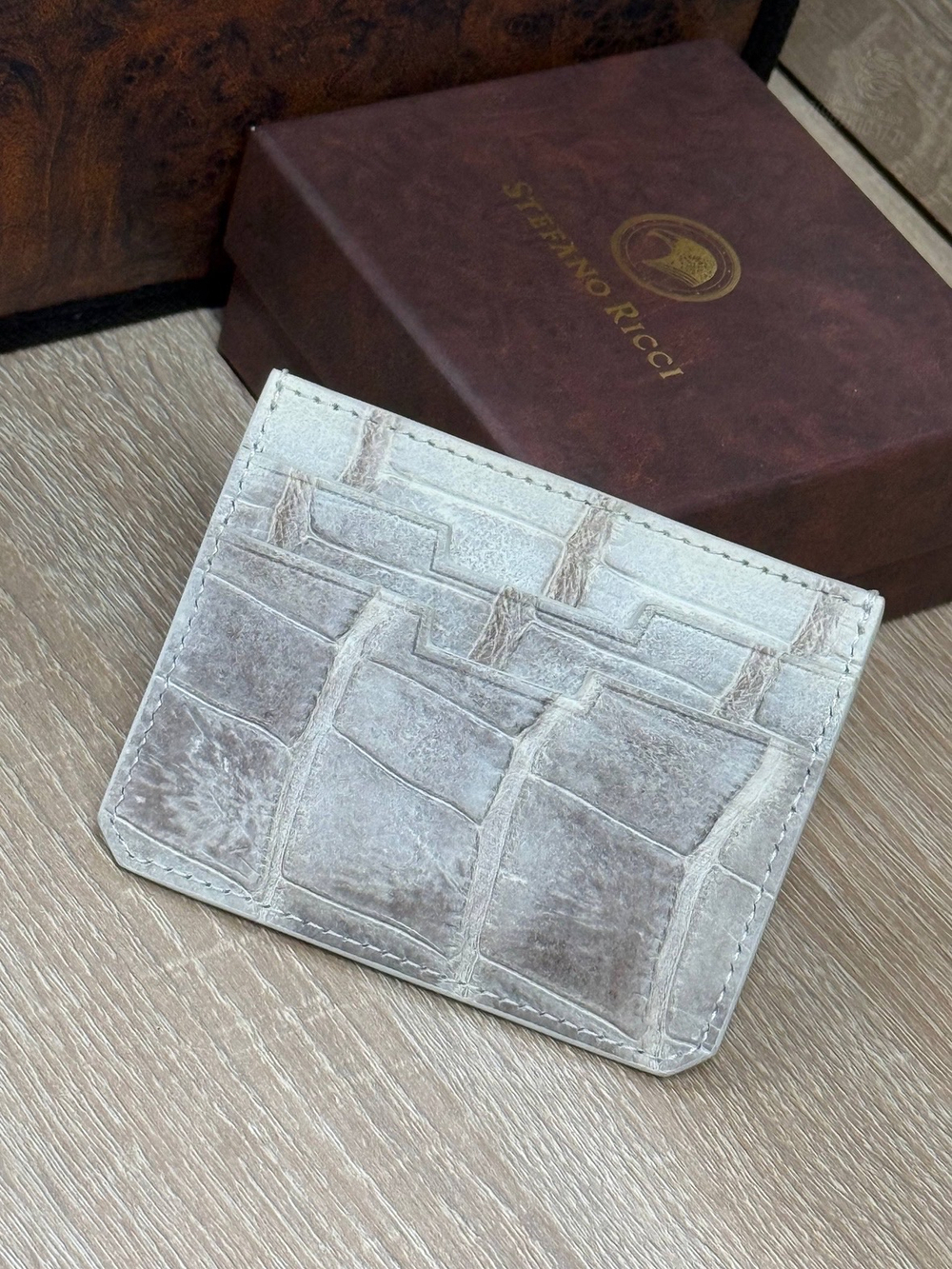 Картхолдер Stefano Ricci из кожи крокодила