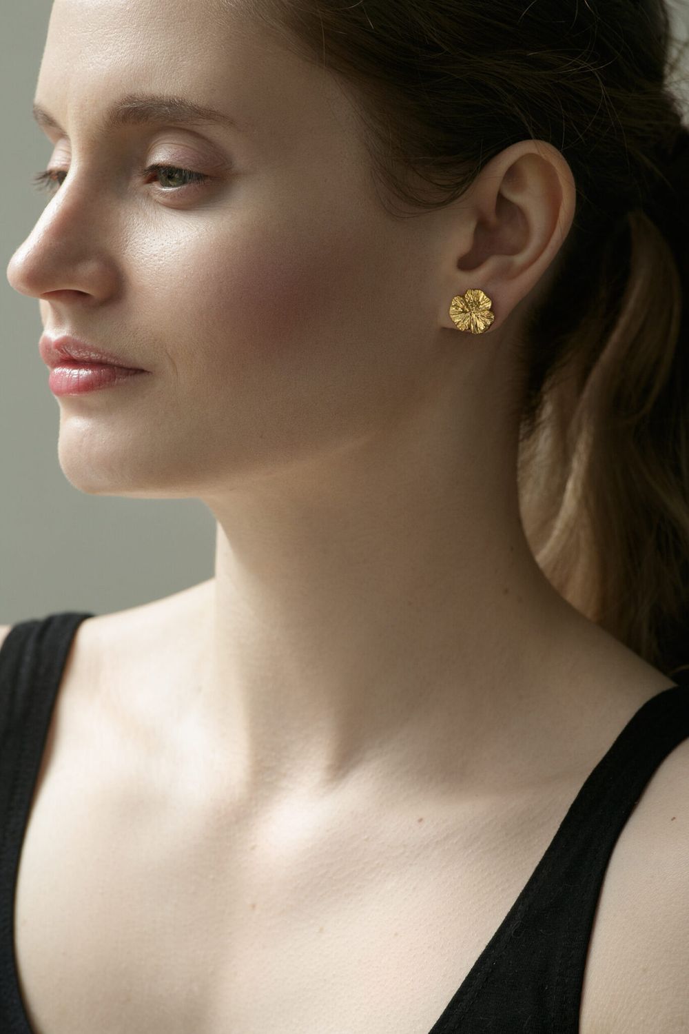 Серьги Клевер, позолота