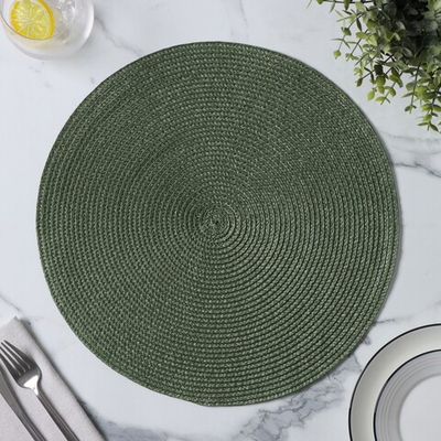 Салфетка сервировочная на стол «Лофт», d=38 см, цвет зелёный