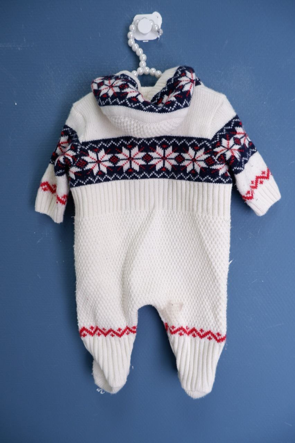 Комбинезон вязаный на 1-2 месяца