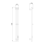 Полотенцесушитель электрический RAGLO R350.11.03 настенный сенсорный узкий с терморегулятором, сатин золотой
