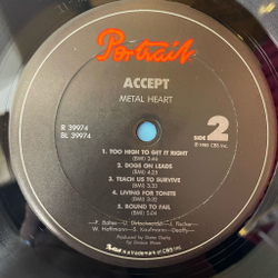 Винтажная виниловая пластинка LP Accept Metal Heart (USA 1985) Midnight Mover