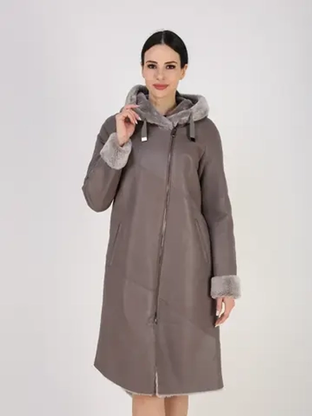 Дубленка зима натуральная удлиненная с капюшоном