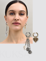 Серьги "Heart Coin Pearl" Bicolor