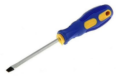 Отвертка резиновая синяя ручка