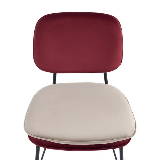 Стул полубарный pea, велюр, бордовый/бежевый