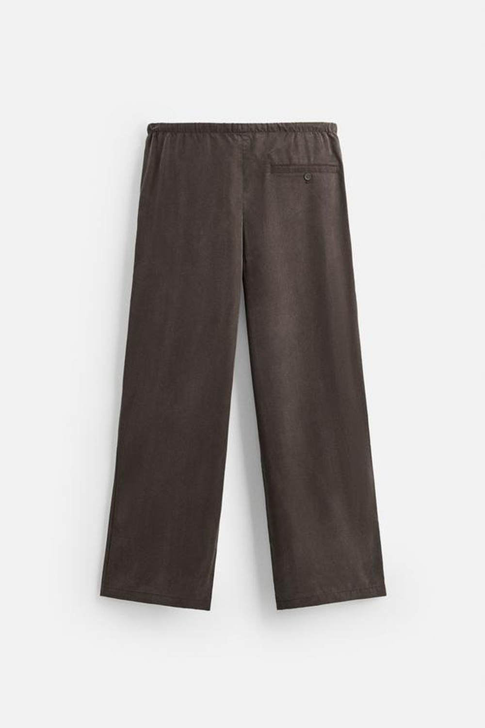 ZARA БРЮКИ RELAXED FIT ИЗ СТРУЯЩЕЙСЯ ТКАНИ, ШОКОЛАДНЫЙ