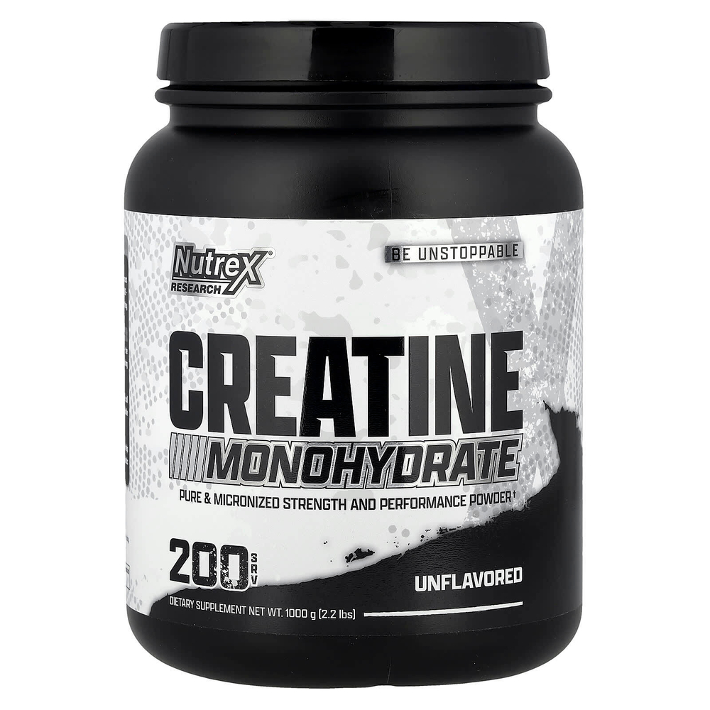 Nutrex Research, Моногидрат креатина, без добавок, 1000 г (2,2 фунта)