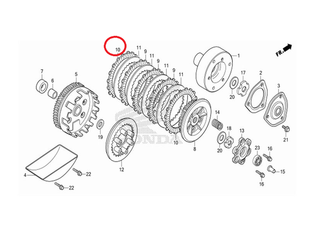 22205-KPG-T00. DISK B, CLUTCH FRICTION. OEM Honda MSX125 (Grom) 2013-2016