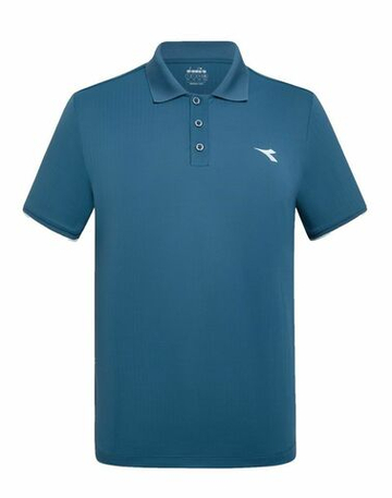 Мужское теннисное поло Diadora Short Sleeve Polo Icon - Бирюзовый