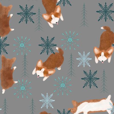 новогодний корги