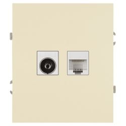 Розетка ЭРА Arktik 16-3110-02 комбинированная RJ45+TV слоновая кость | Эра Arktik