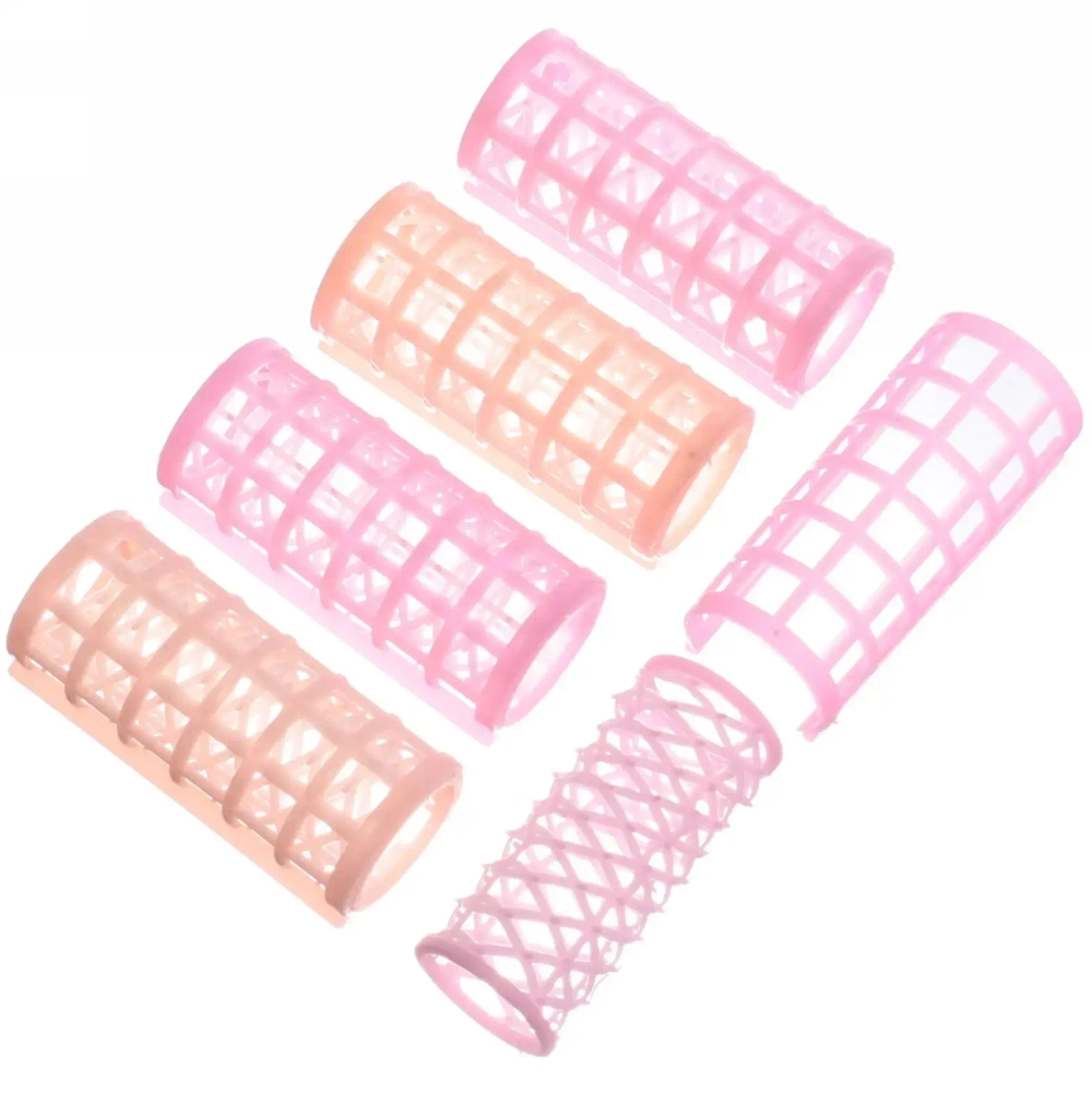 Бигуди пластмассовые с зажимом 5шт «Beauty Room», цвет розовый и мятный, 7*2,8см.