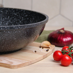 Сковородка Вок, d28 "Diamante" со съемной ручкой, для ИНДУКЦИИ