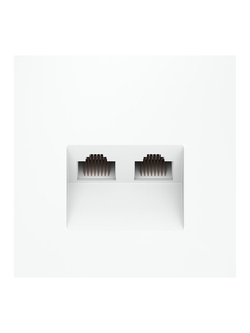 Розетка компьютерная 2-м СП S70 RJ45 + RJ45 кат.6 механизм бел. матов. Voltum VLS060202