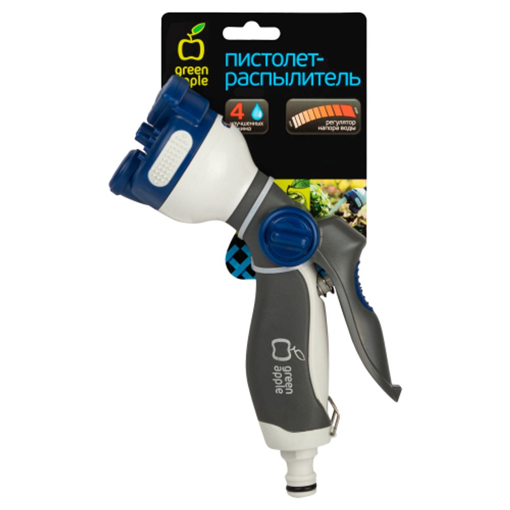 GWHM12-039 GREEN APPLE Пистолет-распылитель, пластик, 4 улучшенных режима | Аксессуары для полива Green Apple