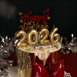 Свеча для торта «Воздушный шар» (золото) цифра 6