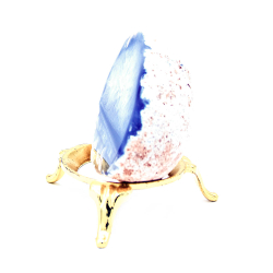 Срез-горбушка миндалина агат с кварцем 101.1