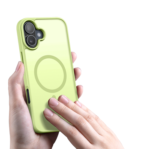 Матовый чехол светло-зеленого цвета (Lime Green) с MagSafe для iPhone 16, серия Yind Series от Dux Ducis