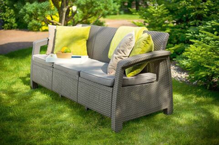 Диван пластиковый Corfu love seat max капучино