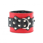 Красно-чёрные оковы из кожи (Цвет: красный с черным)