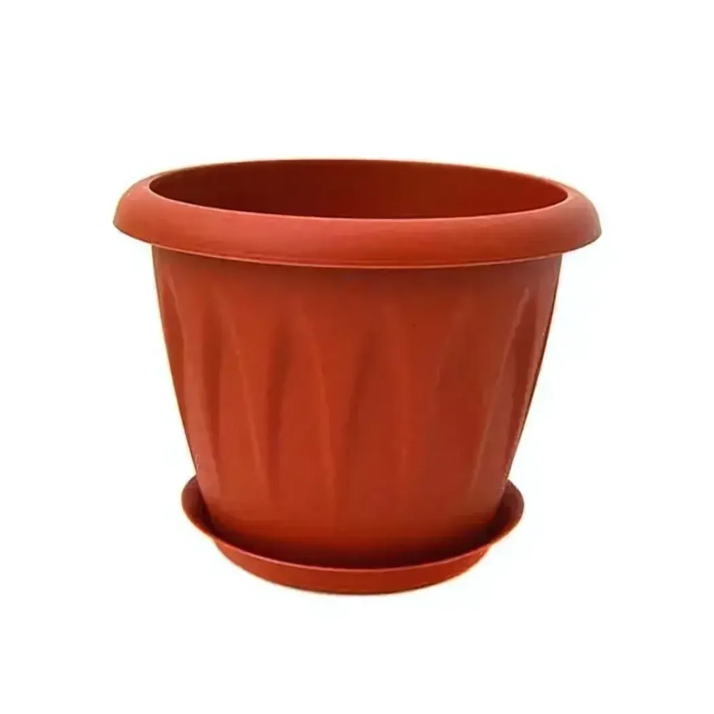 Кашпо АЛИЦИЯ D140мм 1л с поддоном Терракотовый 0,11,14х0,14м