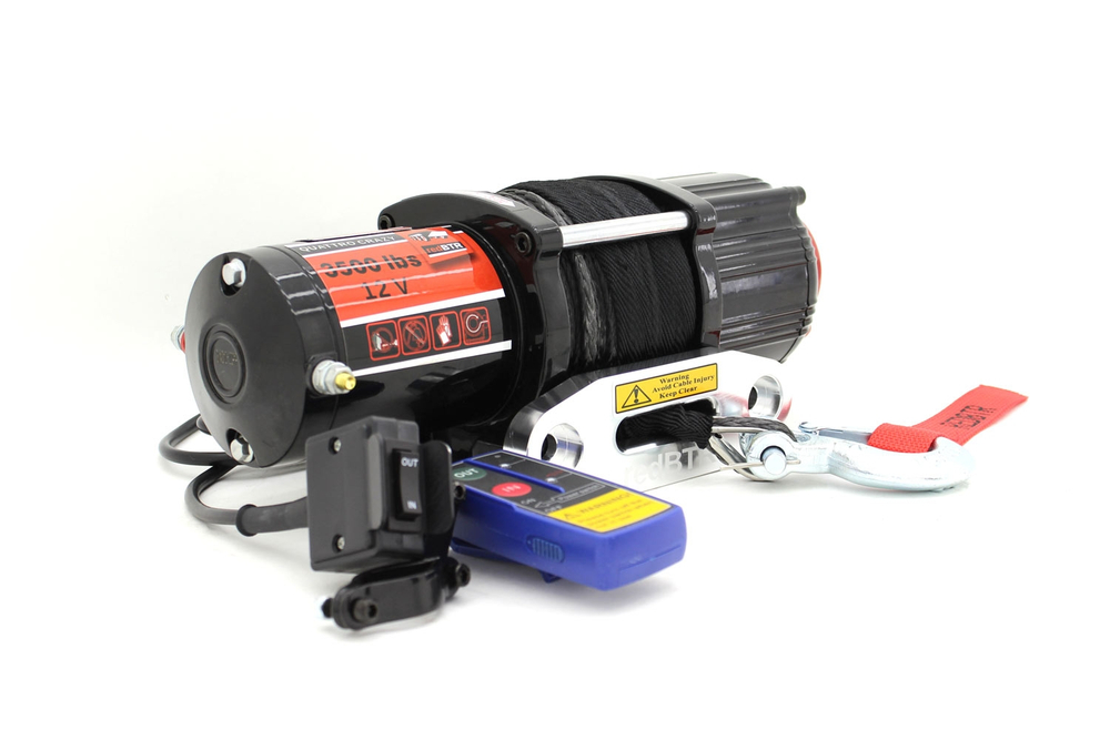 Лебедка для квадроцикла 12В 3500 lbs (1587 кг) планетарный редуктор 166:1 TROPHY (трос синтетика)