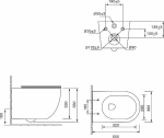 Унитаз подвесной с функцией биде SantiLine SL-5002T-MB/BD черный матовый, безободковый, с крышкой микролифт, слив торнадо