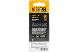 Ключ-трещотка для бит 1/4" Denzel 52 зуба, CrMo, адаптер для торцевых головок 11633