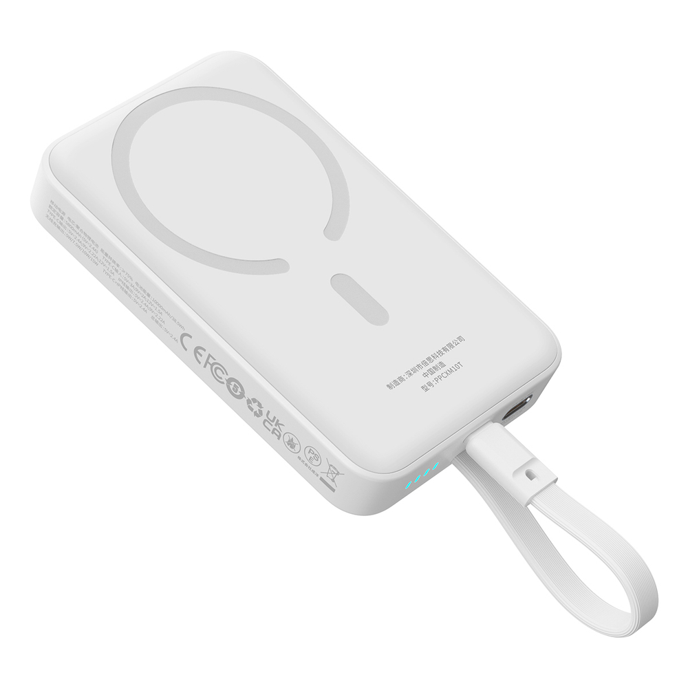 Внешний аккумулятор + Беспроводная зарядка Baseus Magnetic Mini Type-C Edition 2C+Qi 10000mAh 30W (MagSafe) - Stellar White