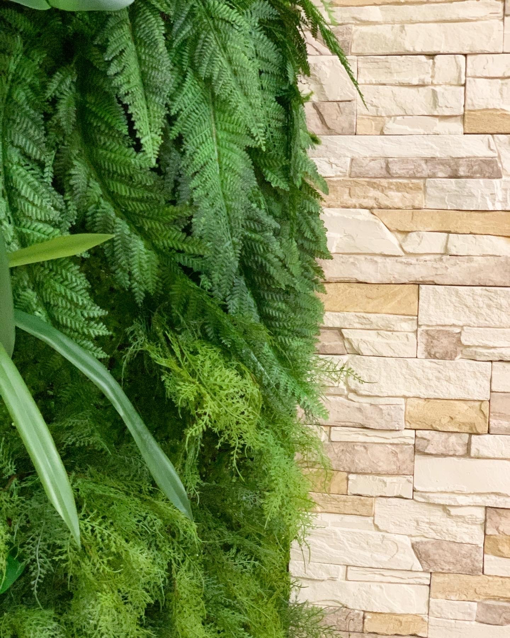 Вертикальное озеленение частного интерьера искусственными растениями г. Анапа