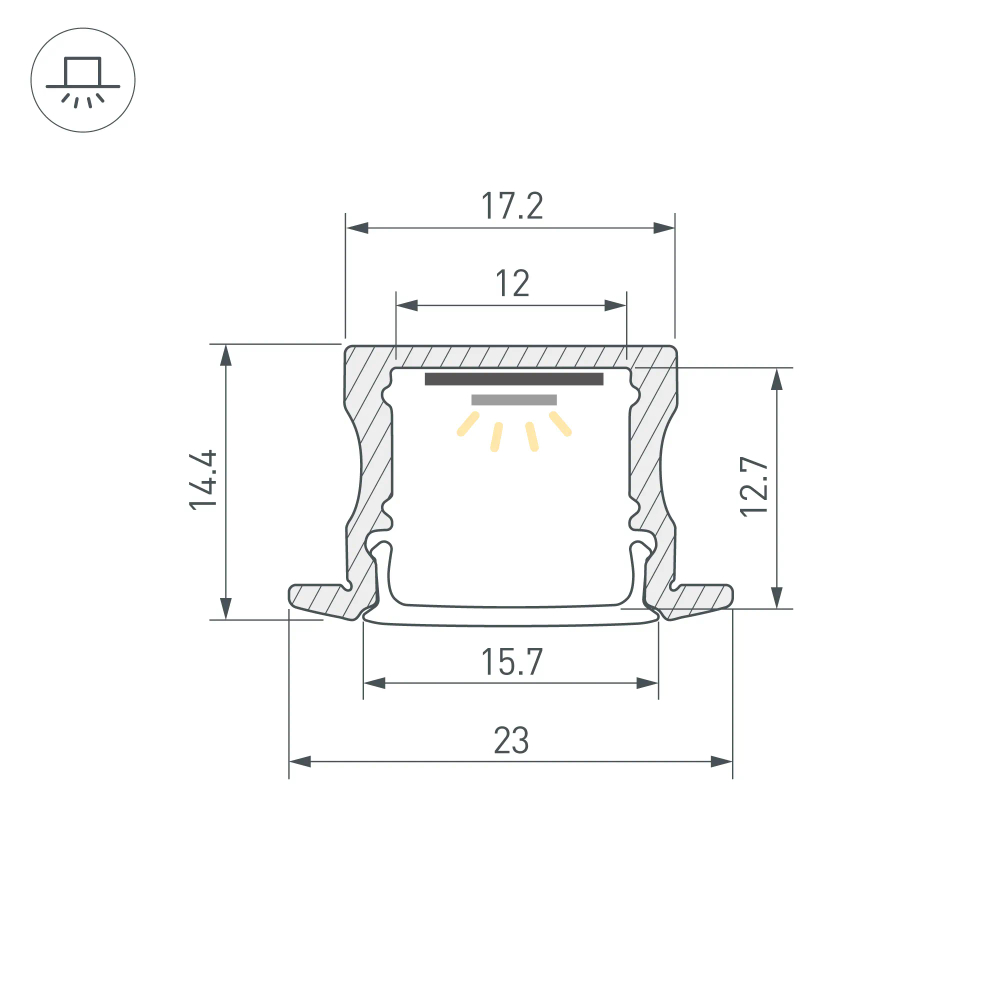 Профиль LINE-2315-F-2000 WHITE (Arlight, Алюминий) 044265