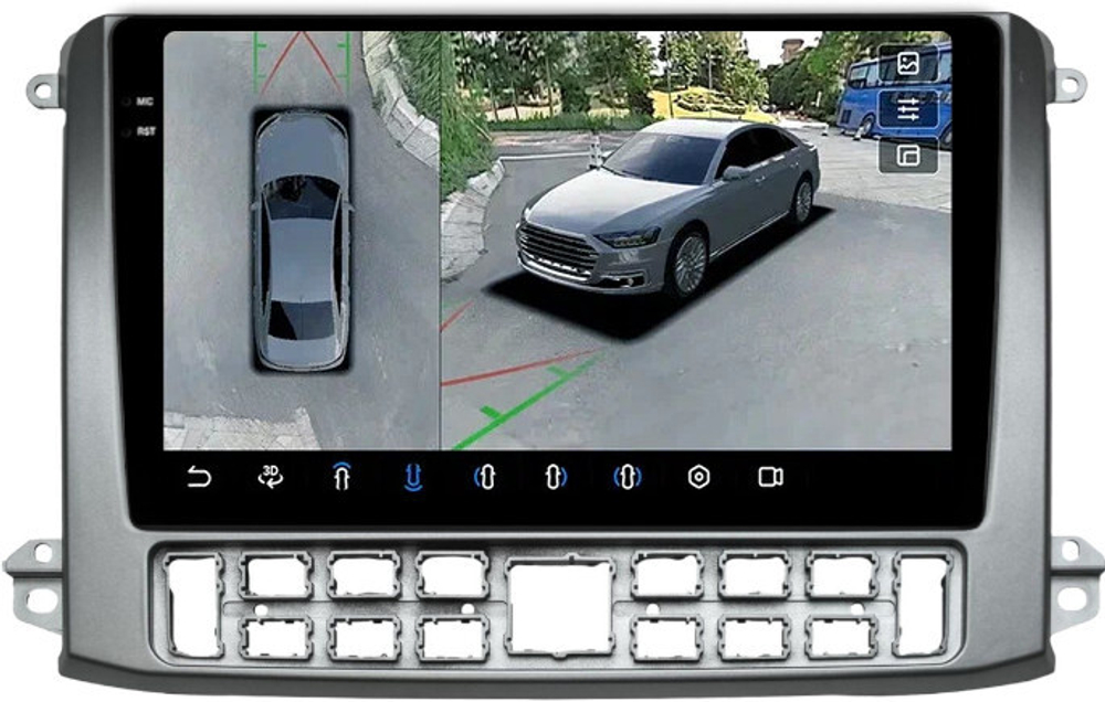 Магнитола для ГАЗ Газель НН 2019+, Соболь НН 2022+ (рамка серебро) - FarCar BX10-360-9711S монитор 10.36" 2K QLED на Android 13, 6+128Гб, CarPlay, 4G SIM-слот, 4 камеры в комплекте