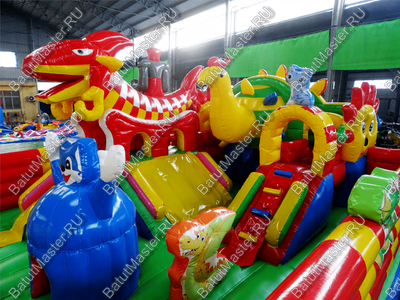 Недорогой батут "Красный дракон" 10*7*3.5 м