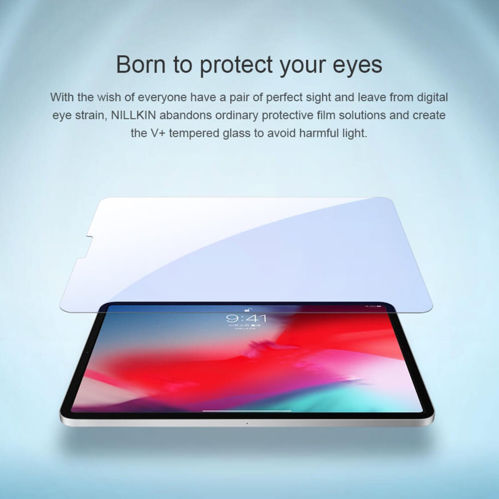 Защитное стекло с закругленными краями Nillkin V+ Anti Blue для для iPad Pro 11 (2018,2020,2021,2022)