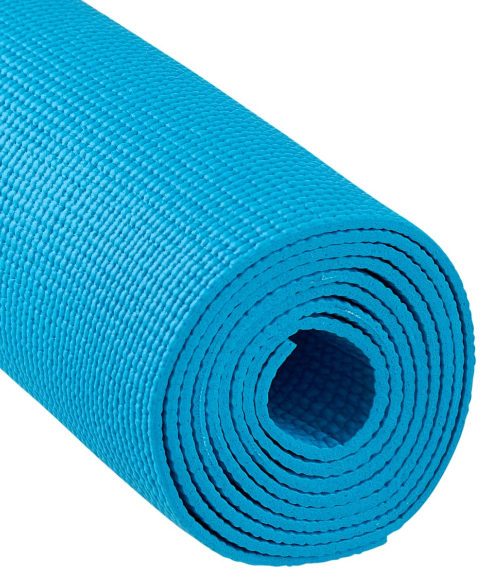 Коврик для йоги и фитнеса FM-104, PVC, 183x61x0,4 см, синий