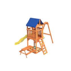 Детская площадка Fun Land с качелями 3в1, горкой и столиком со скамейками