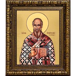 Аверкий Иерапольский, равноапостольный епископ. Икона на холсте.