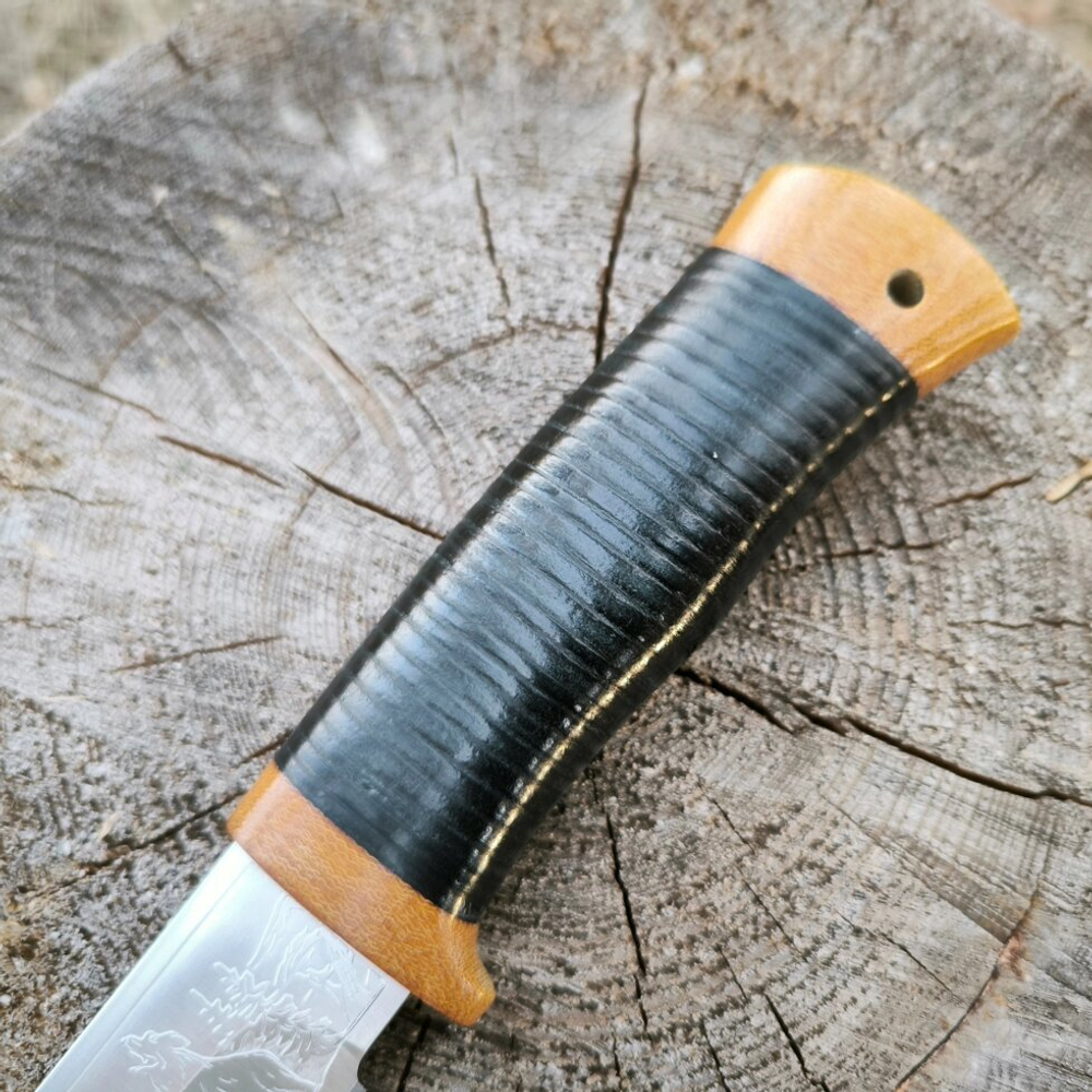 Кованый нож НС-27 Хищники, гравировка (Златоуст)