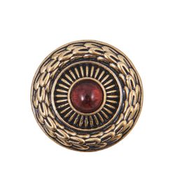 Народные промыслы AM-4194 Пуговица «Лебедь» бол. (латунь, янтарь)