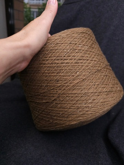 Итальянская бобинная мериносовая твидовая пряжа от Zegna Baruffa art. DOMINO 3/15 85% Меринос, 15% РА (Tobacco Brown твидовый (738429))