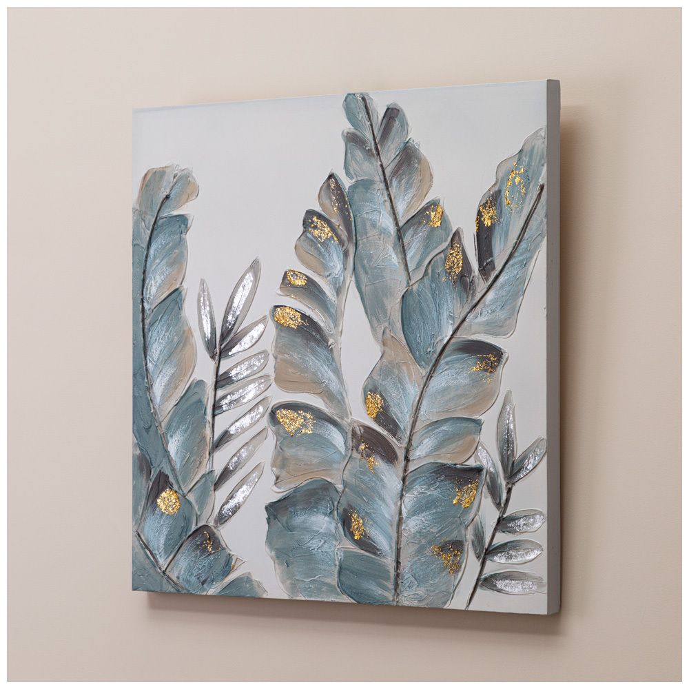 КАРТИНА "ЛИСТЬЯ ПАПОРОТНИКА" 60Х60Х3 СМ