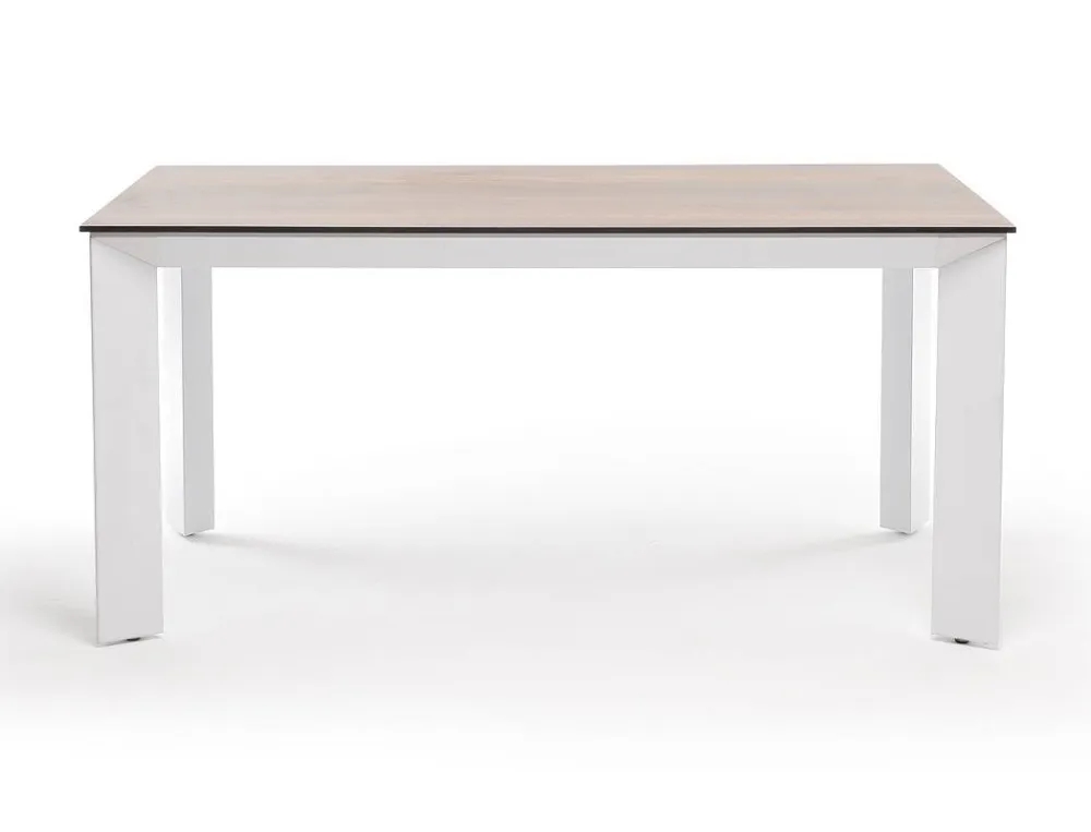 "Венето" обеденный стол из HPL 160х80см, цвет "дуб", каркас белый