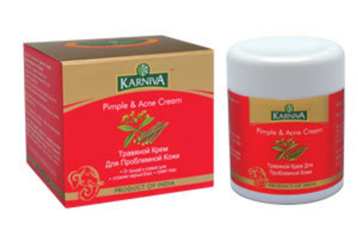 Крем Karniva для проблемной кожи От прыщей и угревой сыпи, Устраняет жирный блеск, сужает поры Карнива 50 гр.