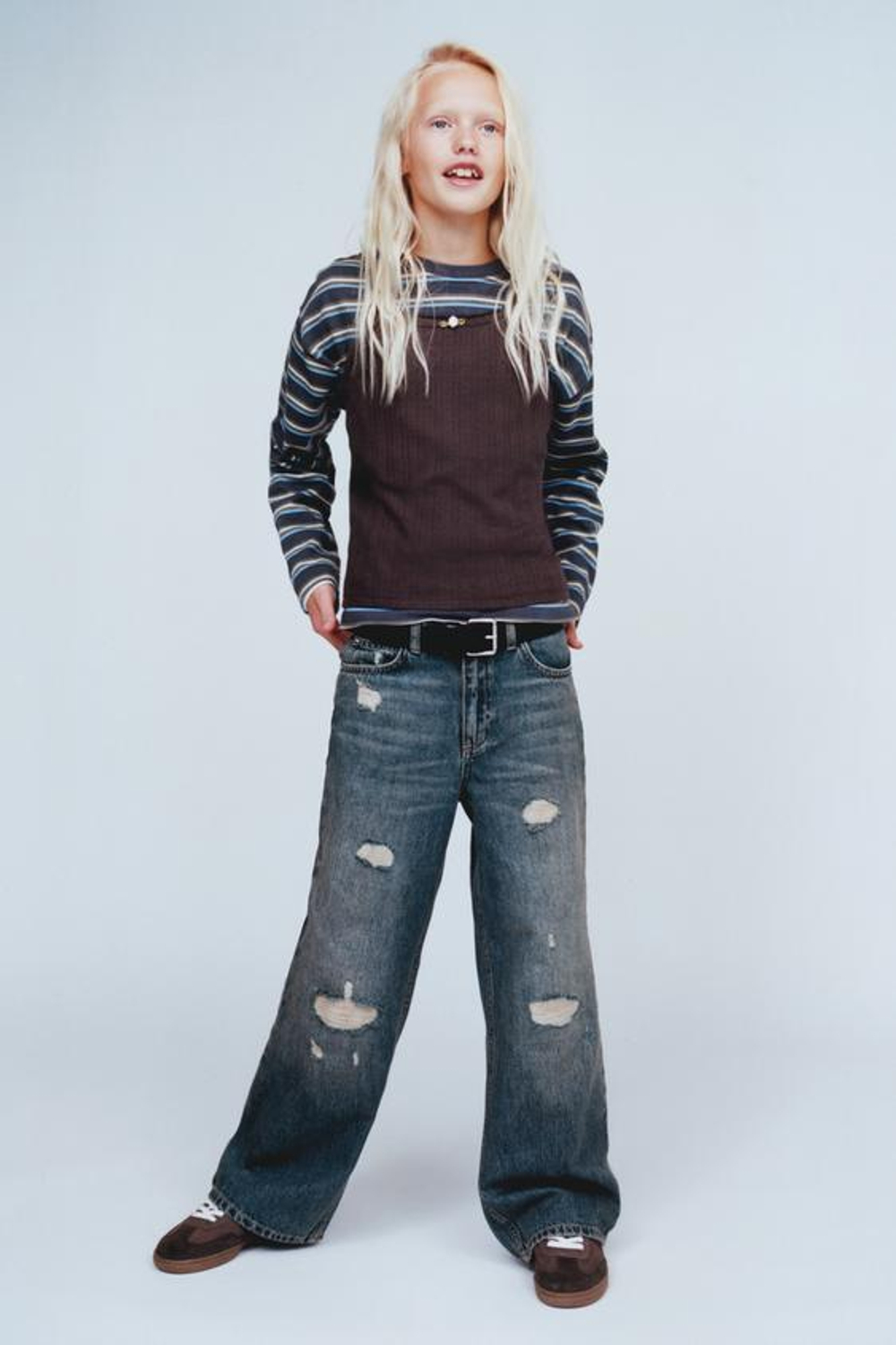 ZARA ДЖИНСЫ С ШИРОКИМИ ШТАНИНАМИ, ИНДИГО