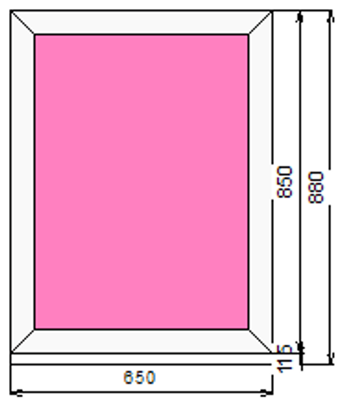 Пластиковое окно 850 х 650 ТермА Эко с глухой створкой